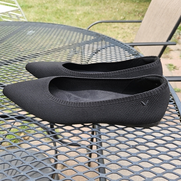 Vivaia black knit pointed toe ballet flats Aria 5 EU 43 US 11 - Picture 3 of 8